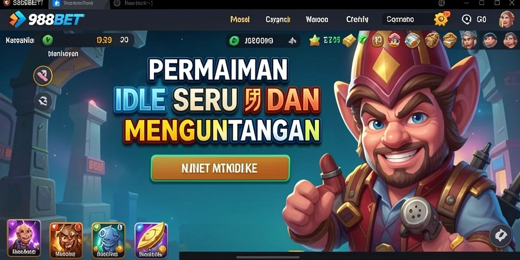 Screenshot permainan 988BET menunjukkan karakter yang mengumpulkan sumber daya dengan cara yang santai.