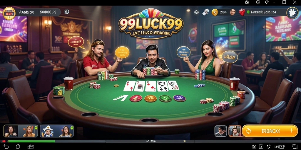 Screenshot gameplay Live Casino 99LUCK99 yang mendebarkan.