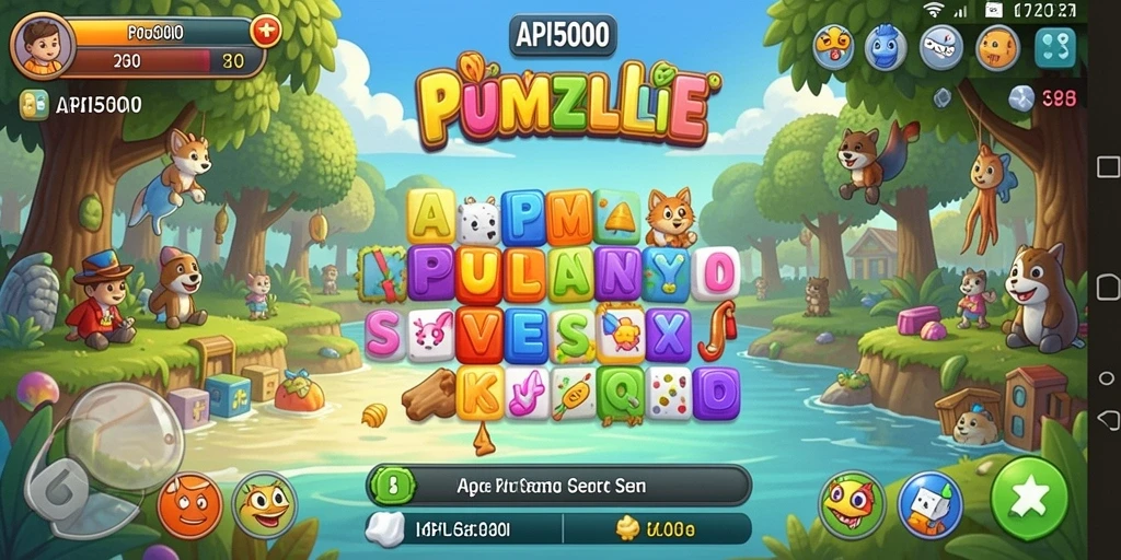 Gameplay seru API5000 di dunia puzzle penuh warna.