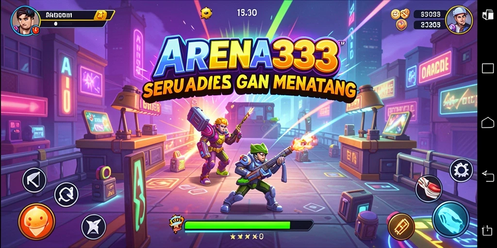 Tampilan gameplay yang penuh aksi dalam ARENA333.