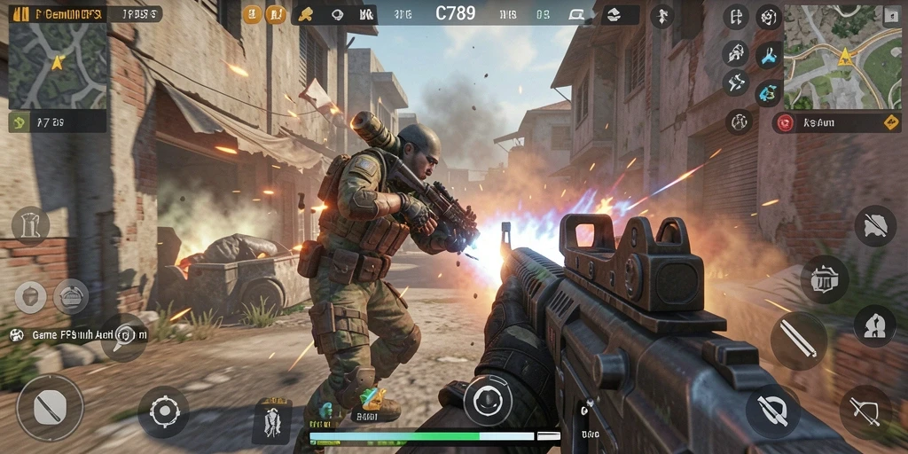 Screenshot C789 menampilkan aksi mendebarkan dalam gameplay FPS.