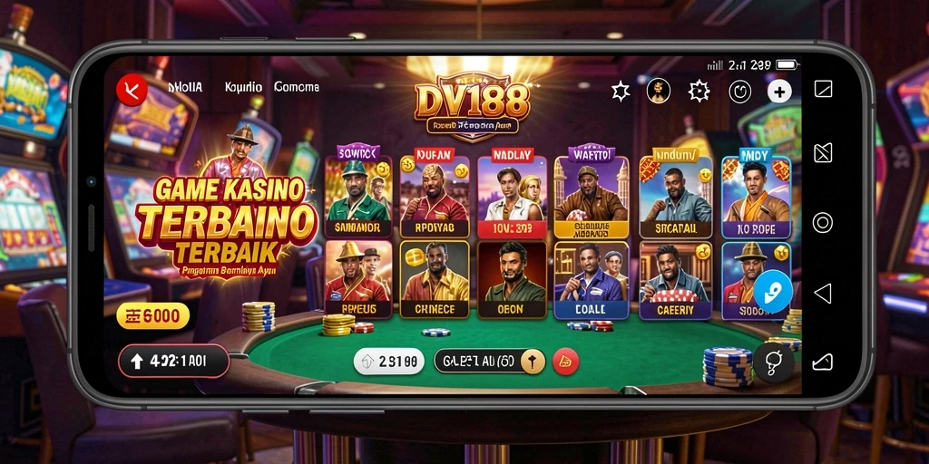 Tampilan menawan dari gameplay kasino di DV188.
