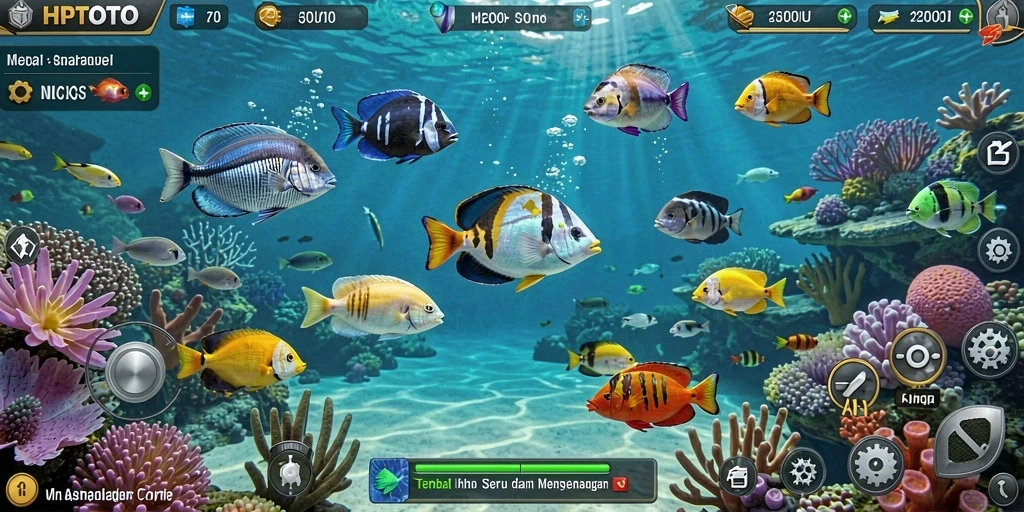 Tampilan gameplay seru dalam HPTOTO Tembak Ikan.