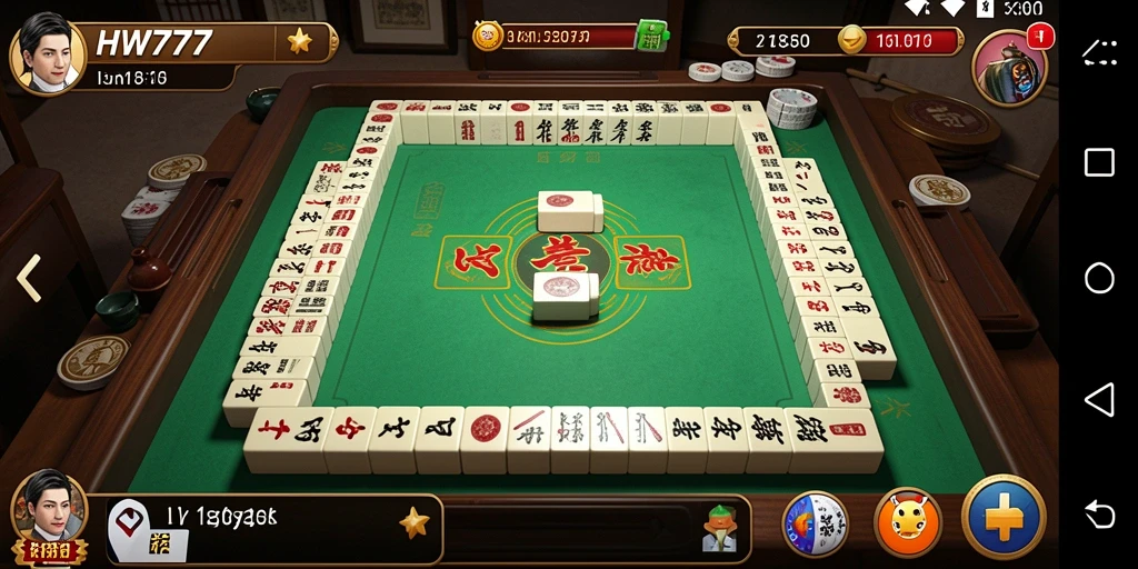 Screenshot HW777 menampilkan gameplay Mahjong yang seru dan menantang.