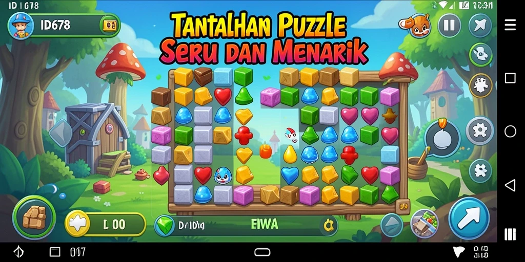 Tampilan gameplay seru dari ID678 dengan berbagai tantangan puzzle.