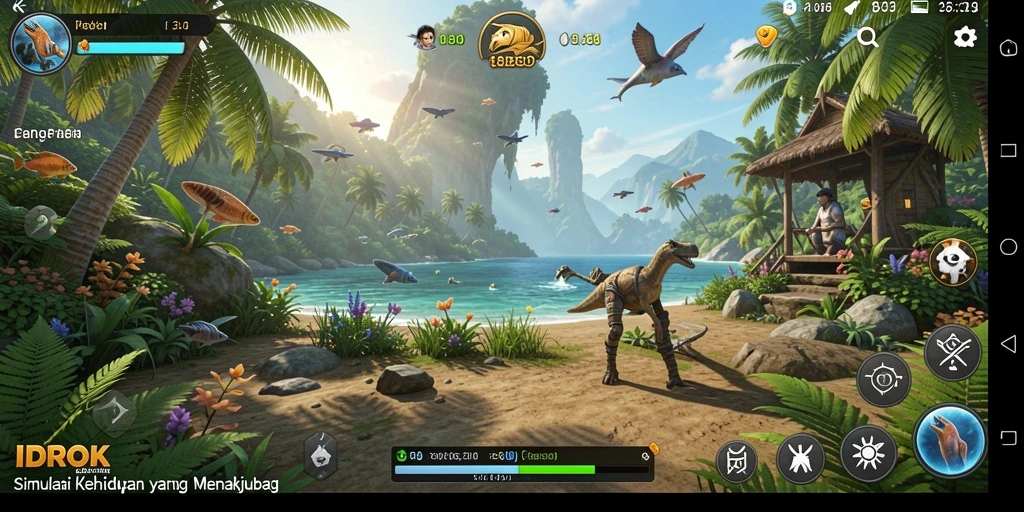 Tampilan gameplay menarik dari IDROK dengan berbagai aktivitas simulasi.