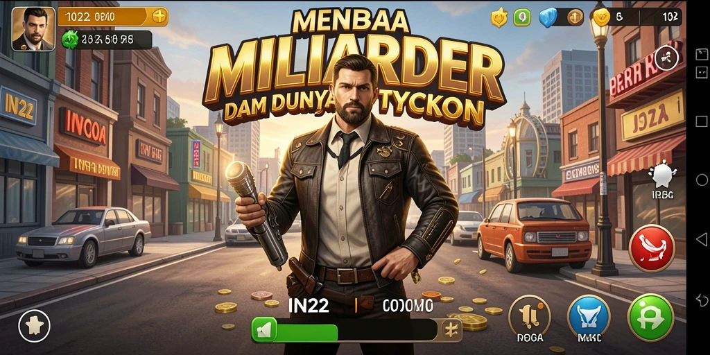 Tampilan screenshot dari gameplay Tycoon yang menampilkan berbagai bisnis sedang dikelola.