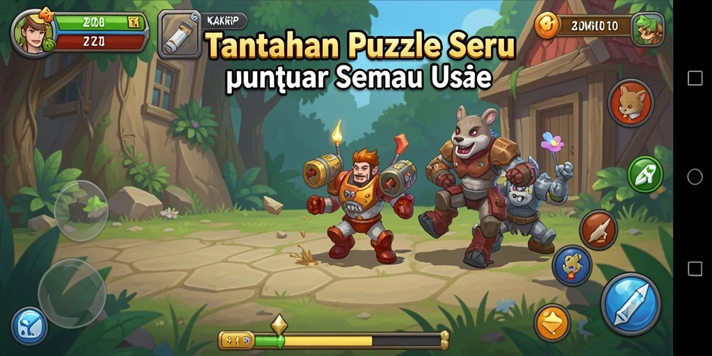 Tampilan gameplay KAKRP dengan tantangan puzzle yang mendebarkan.