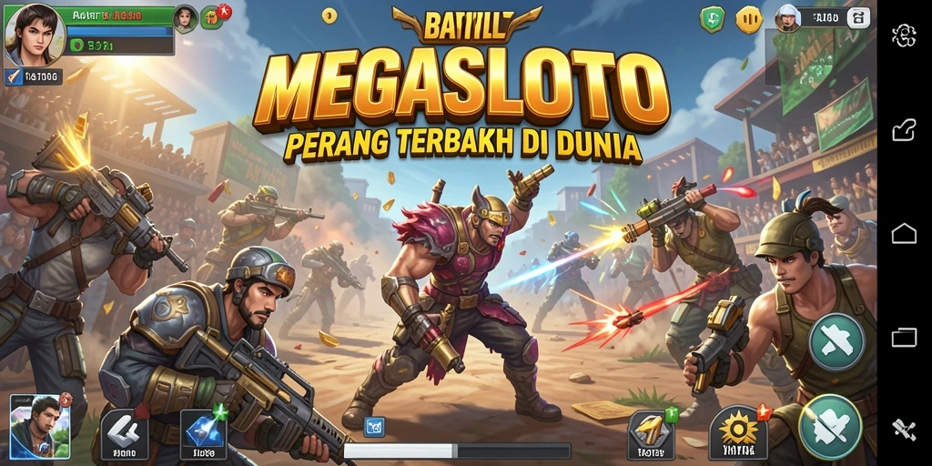 Tampilan gameplay seru di MEGASLOTO Battle Royale.