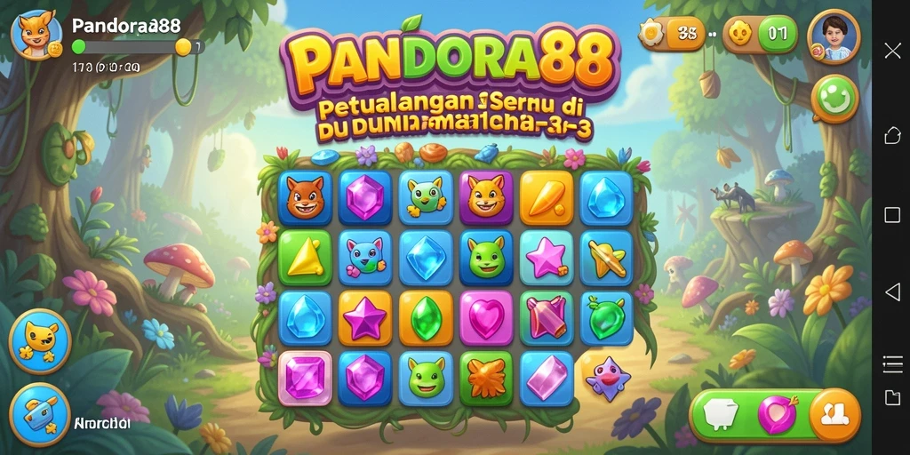 Tampilan screenshot PANDORA88 menunjukkan gameplay Match-3 yang seru dan menantang.
