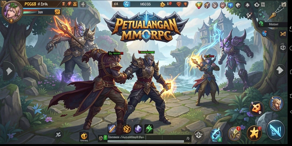 Screenshot gameplay PGG68 menunjukkan petualangan seru di dunia MMORPG.