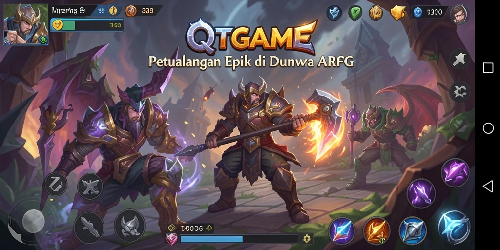 Tampilan menawan gameplay QTGAME yang mendebarkan dan penuh aksi.