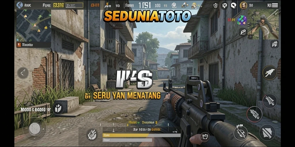 Screenshot gameplay SEDUNIATOTO menunjukkan suasana pertempuran yang intens.