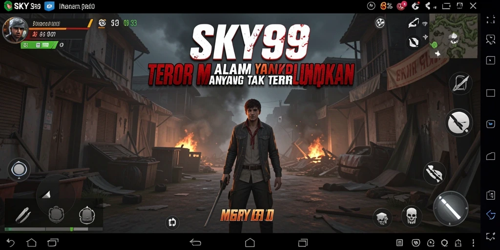 Tangkapan layar dari gameplay <strong>SKY99</strong> yang menampilkan suasana horor yang mencekam.