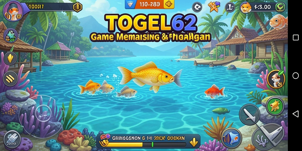 Tampilan gameplay TOGEL62 dengan aksi memancing yang mendebarkan.
