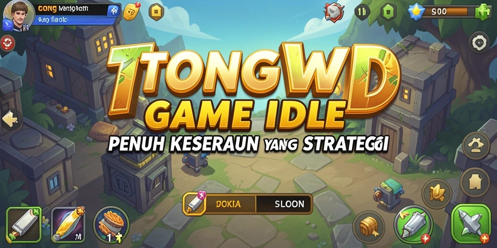 Screenshot menampilkan gameplay TONGWD dengan karakter yang aktif dan sumber daya yang dikumpulkan.