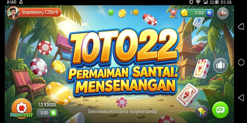 Tampilan gameplay santai TOTO22 dengan karakter yang ceria.